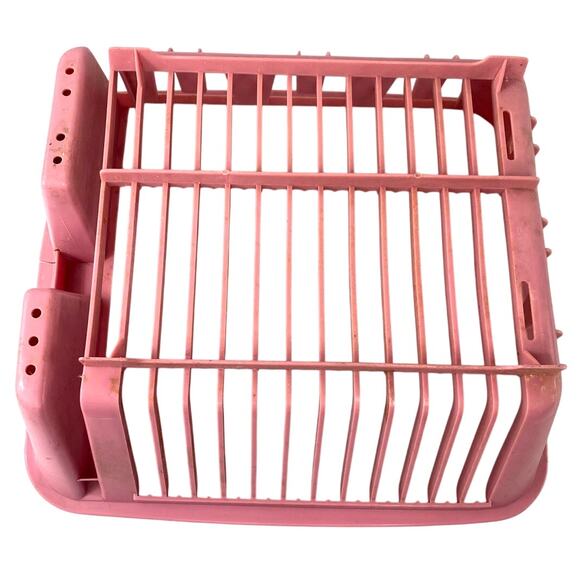 Vintage 1993 Rubbermaid Plastic Dish Drying Rack Dusty Rose Pink 14 x 12.5 - Picture 7 of 7
